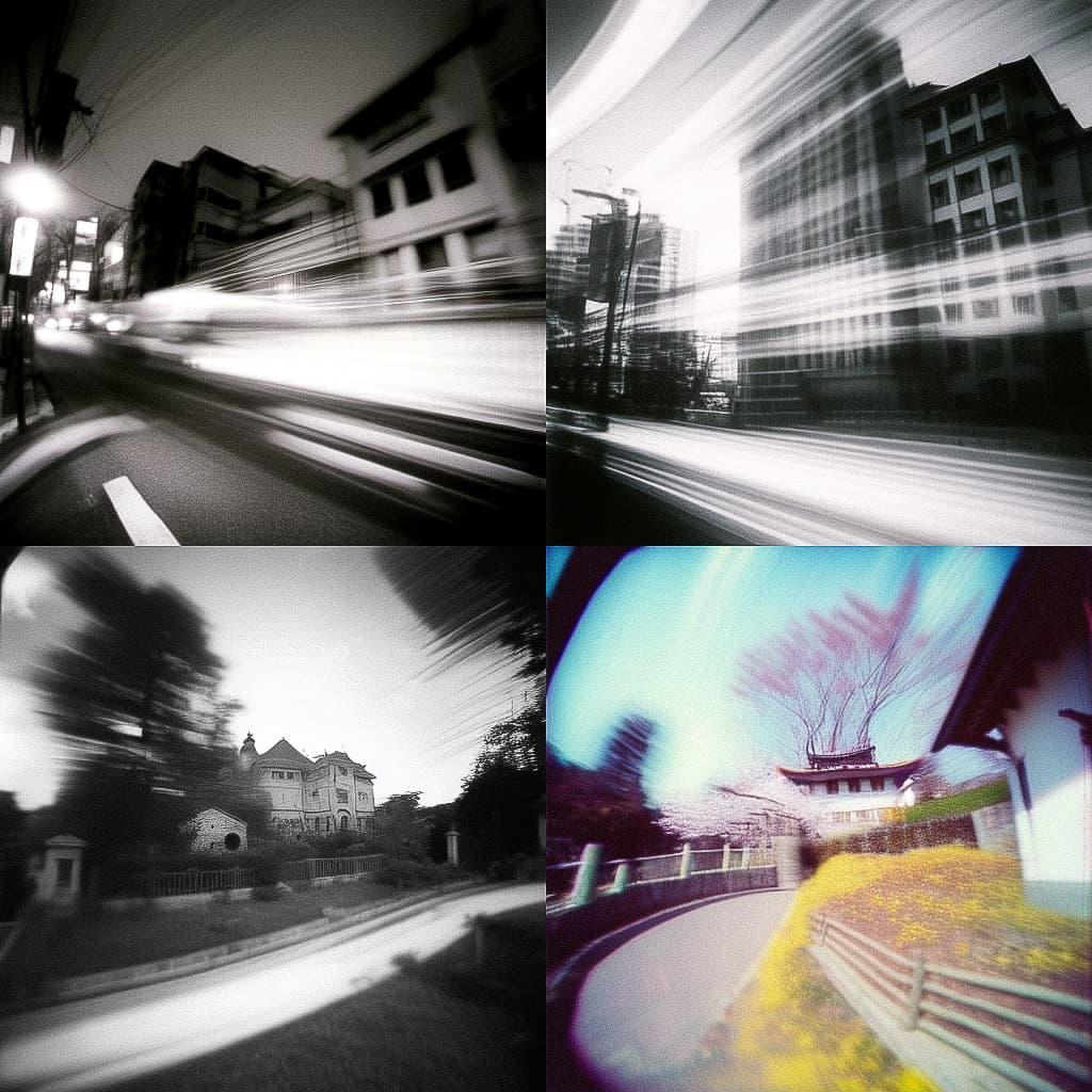 Pinhole lens style, Midjourney Niji 5, render 1 of 4