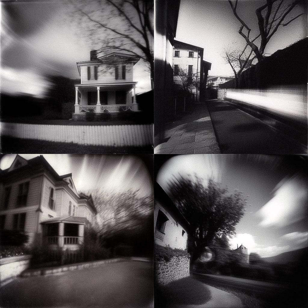 Pinhole photography style, Midjourney Niji 4, render 1 of 4
