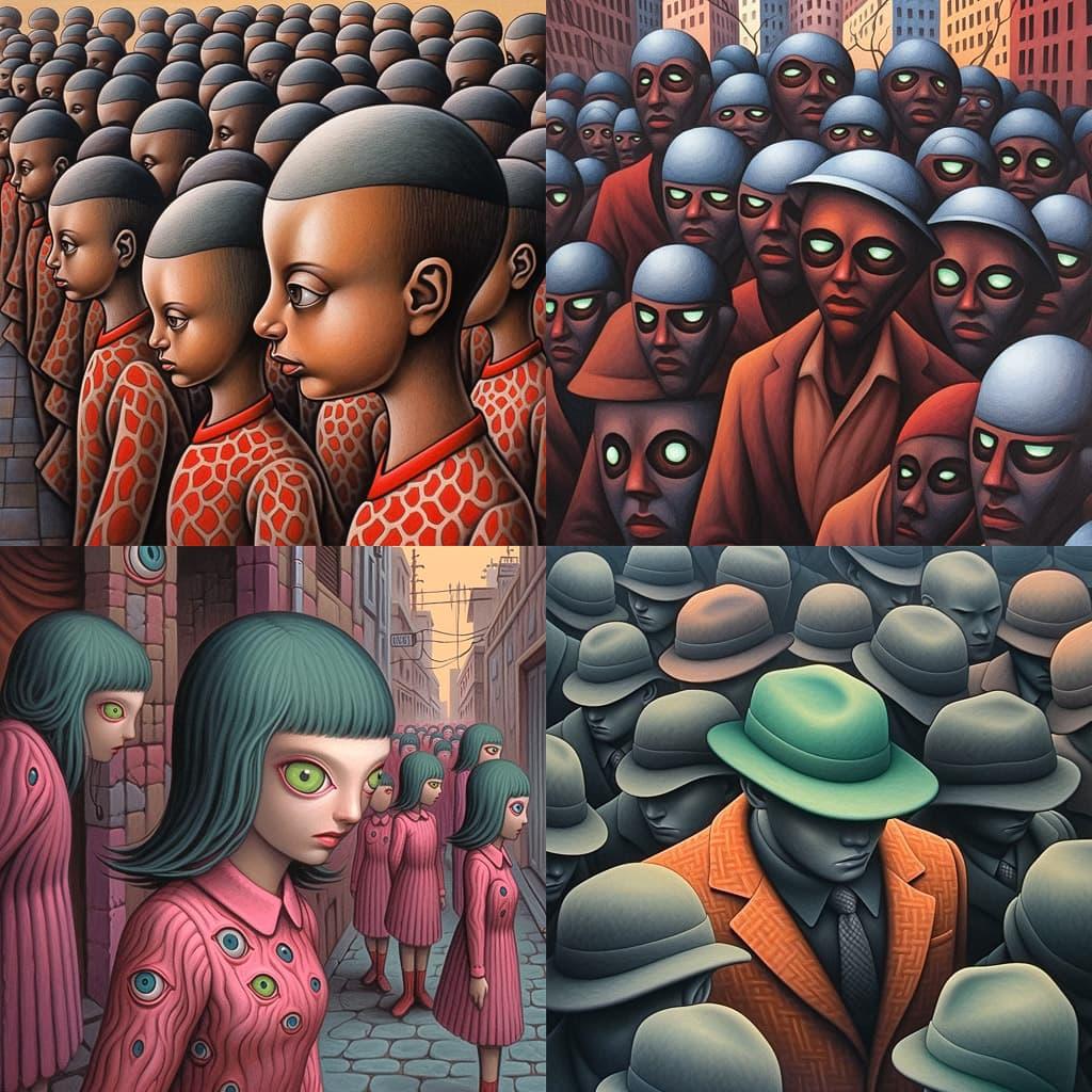 PJ Crook style, Midjourney Niji 5, render 1 of 4