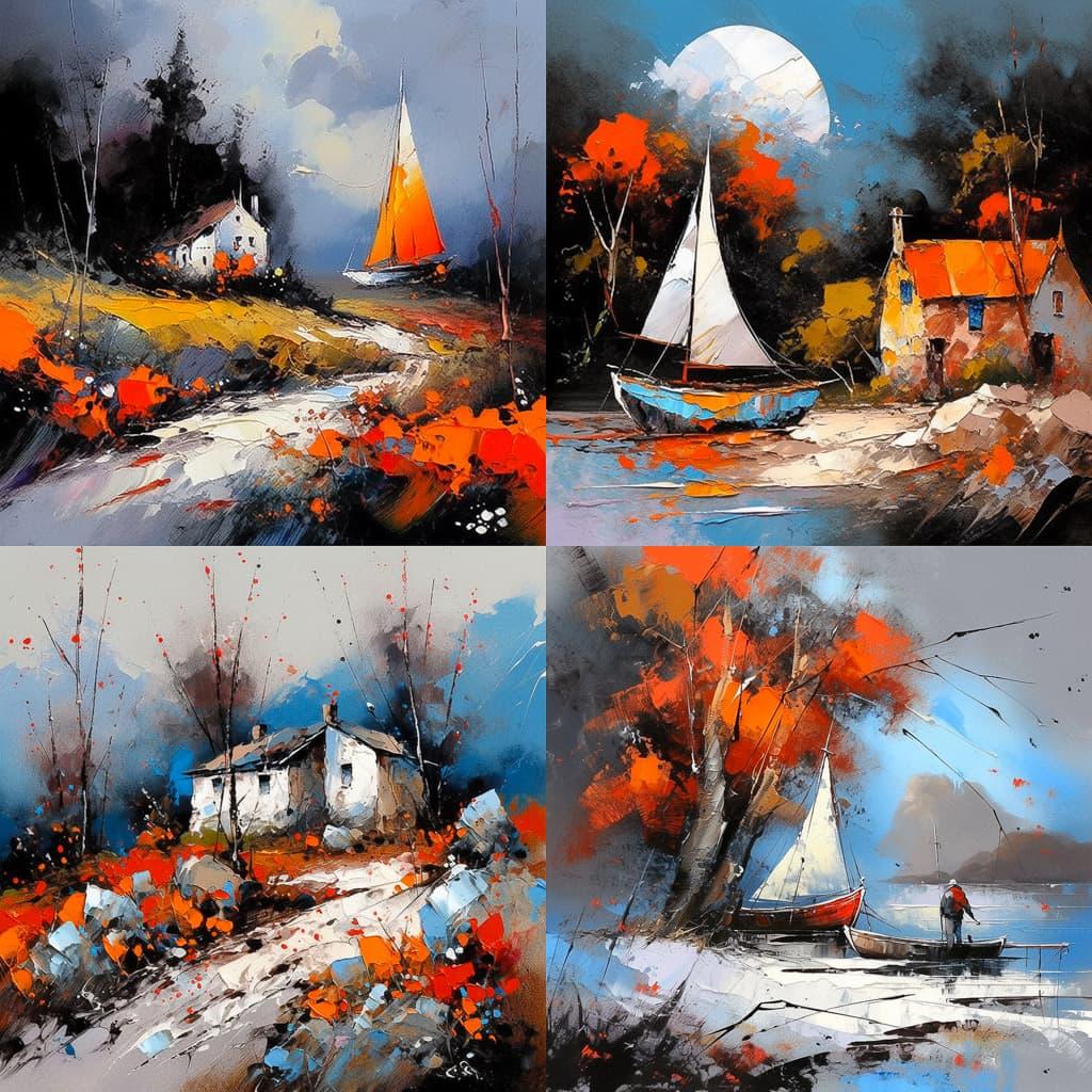 Pol Ledent style, Midjourney Niji 5, render 1 of 4