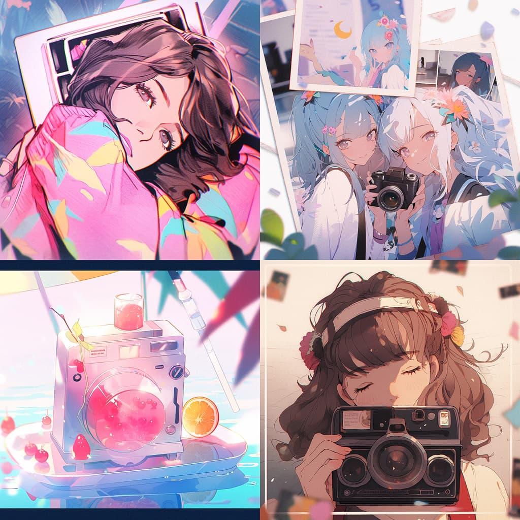 Polaroid style, Midjourney Niji 4, render 1 of 4