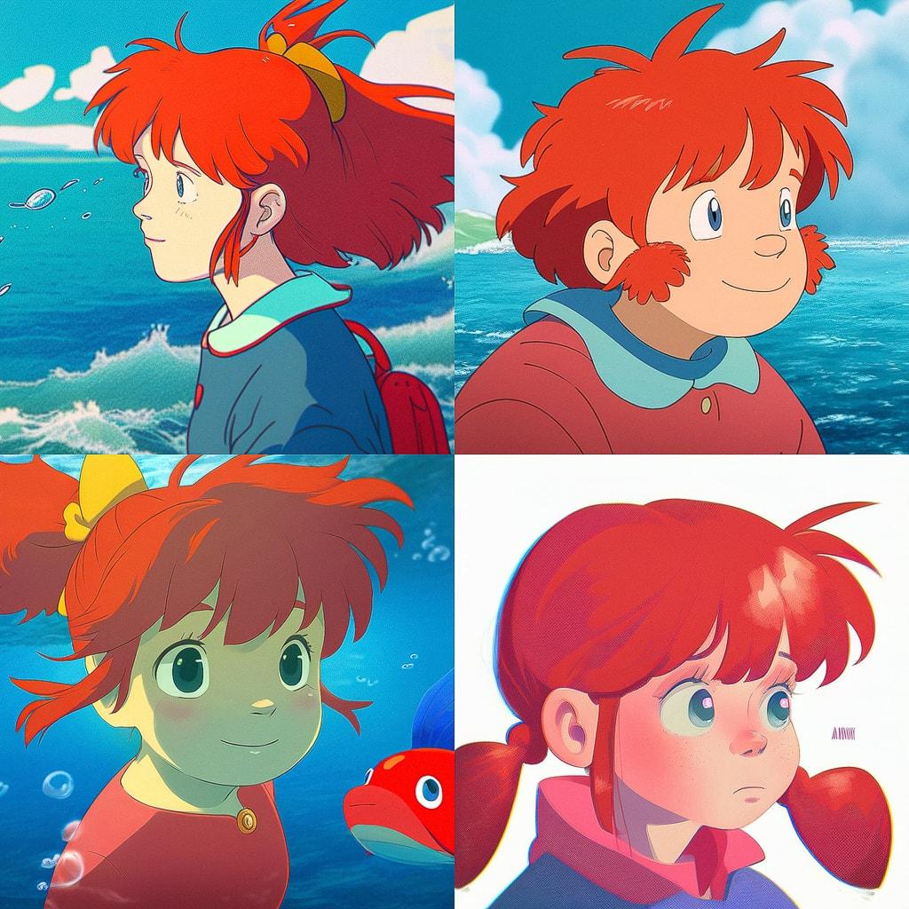 Ponyo style, Midjourney Niji 4, render 1 of 4