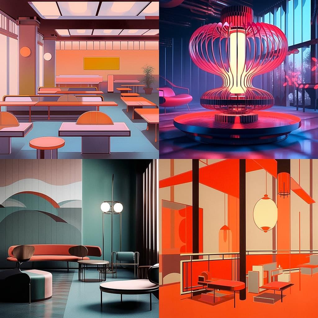 Poul Henningsen style, Midjourney Niji 5, render 1 of 4