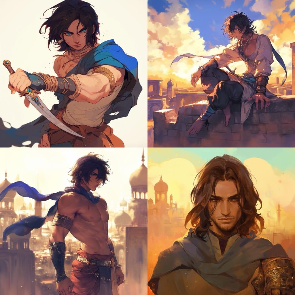 Prince of Persia style, Midjourney Niji 6, render 1 of 4