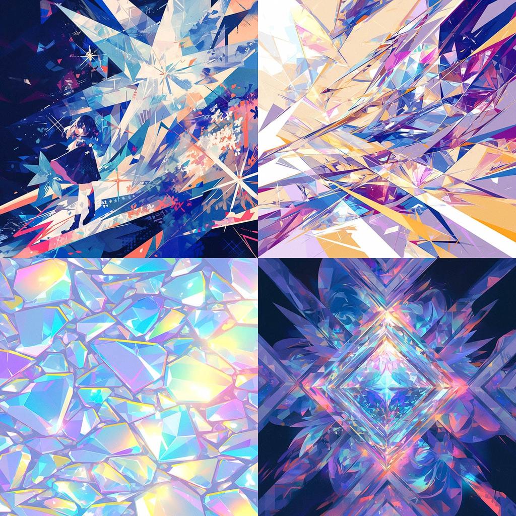 Prismatic texture style, Midjourney Niji 6, render 1 of 4