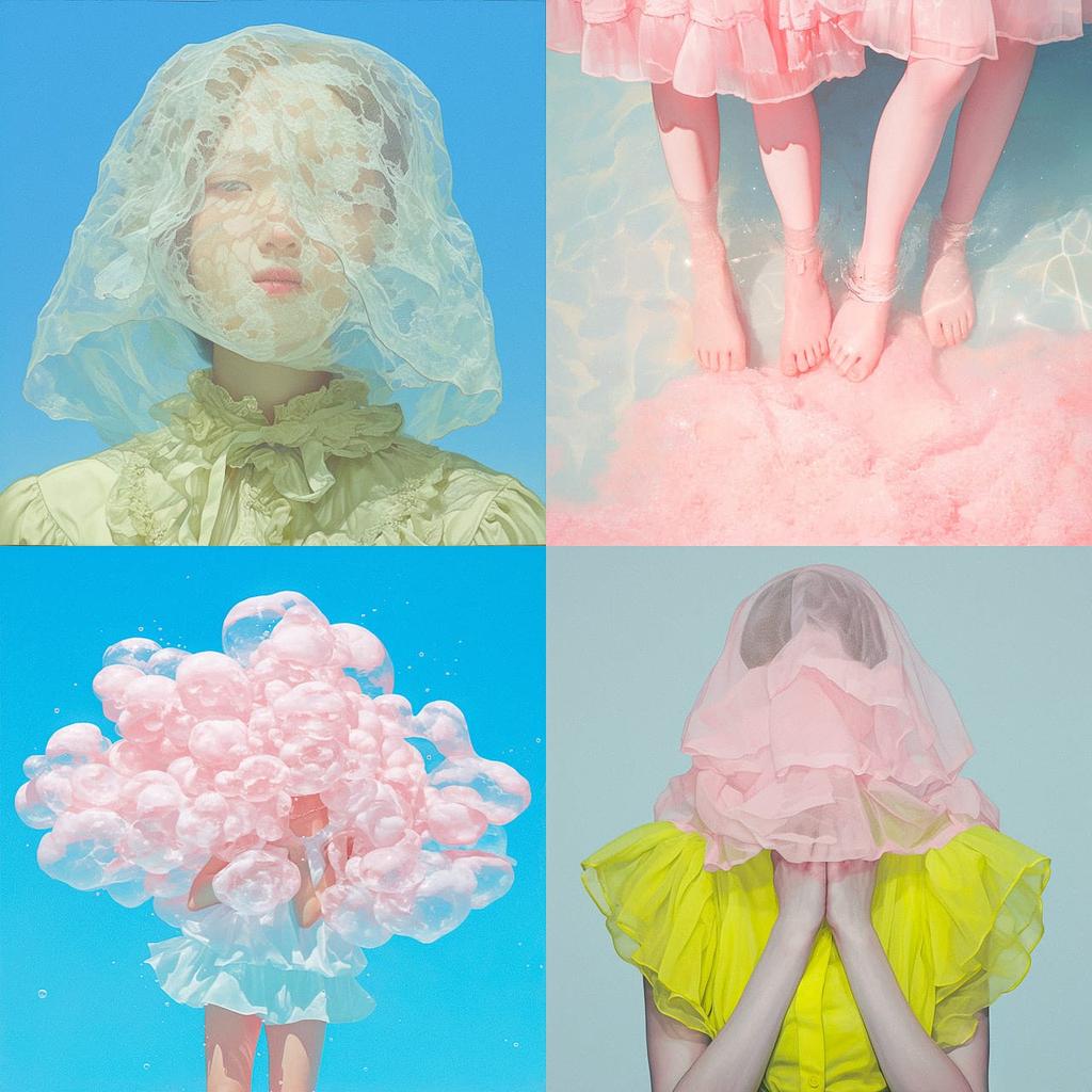 Prue Stent & Honey Long style, Midjourney Niji 6, render 1 of 4