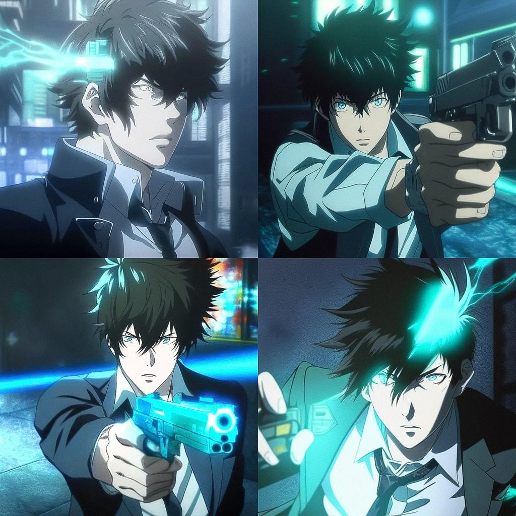 Psycho-Pass style, Midjourney Niji 4, render 1 of 4
