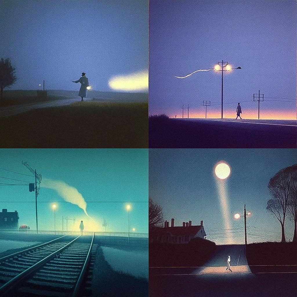 Quint Buchholz style, Midjourney Niji 4, render 1 of 4