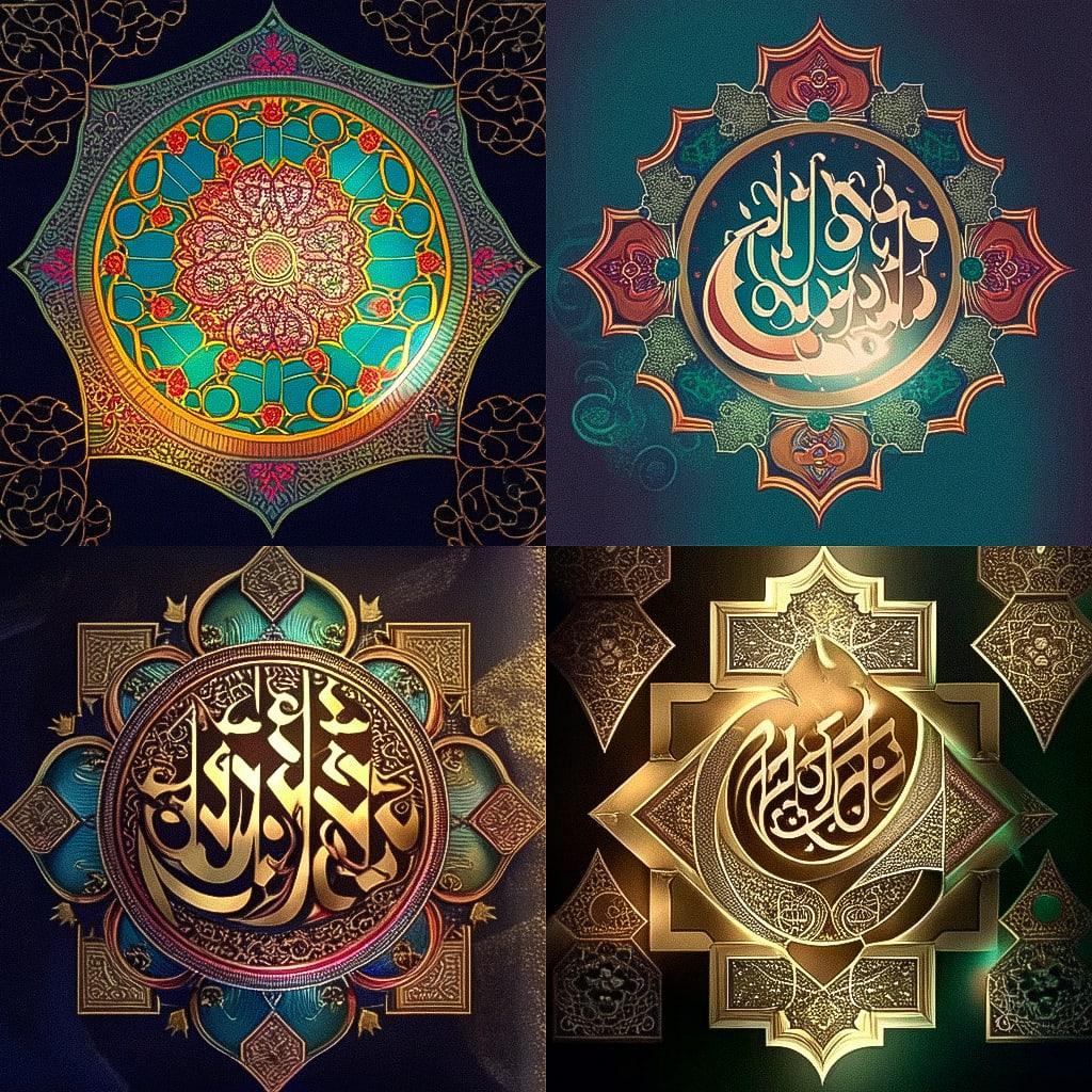Quranic art style, Midjourney Niji 4, render 1 of 4