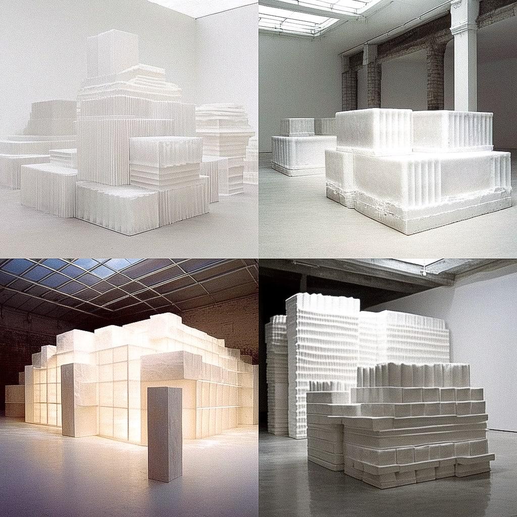 Rachel Whiteread style, Midjourney Niji 4, render 1 of 4