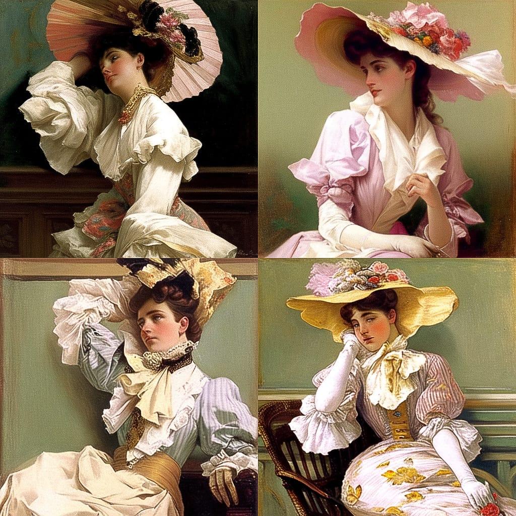 Raimundo de Madrazo y Garreta style, Midjourney Niji 4, render 1 of 4