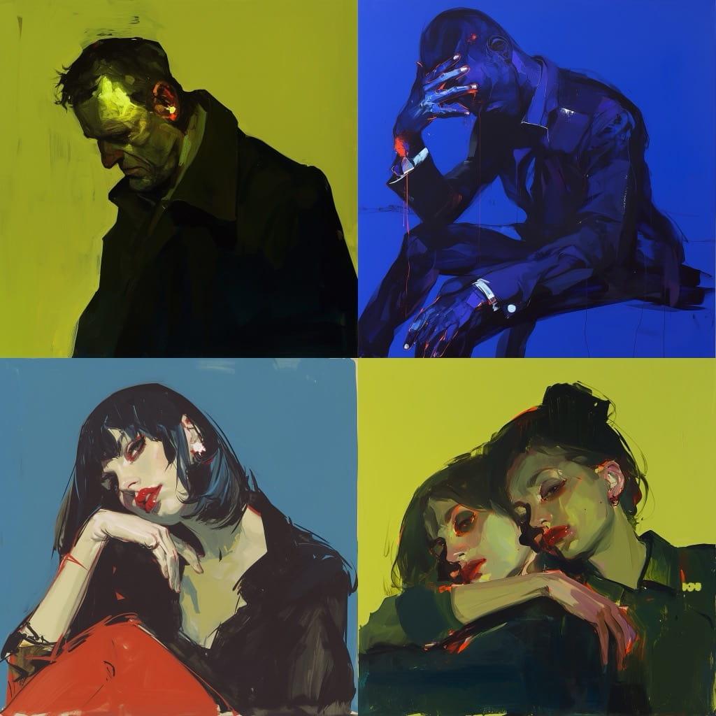 Rainer Fetting style, Midjourney Niji 6, render 1 of 4