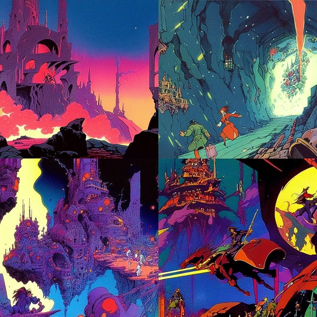 Ralph Bakshi style, Midjourney Niji 4, render 1 of 4