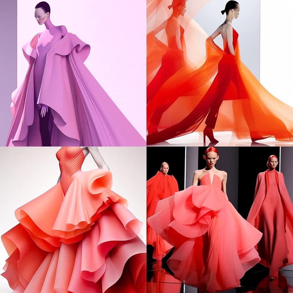 Ralph Rucci style, Midjourney Niji 5, render 1 of 4