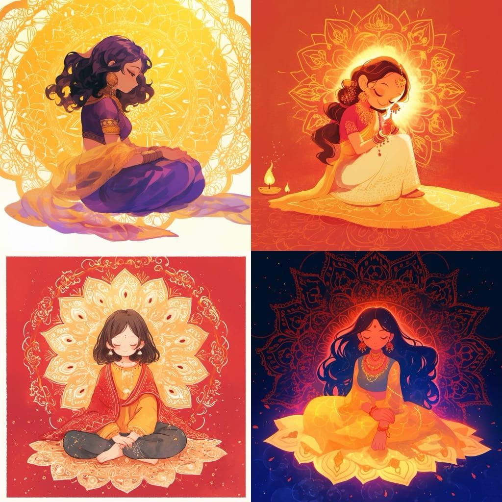 Rangoli style, Midjourney Niji 6, render 1 of 4