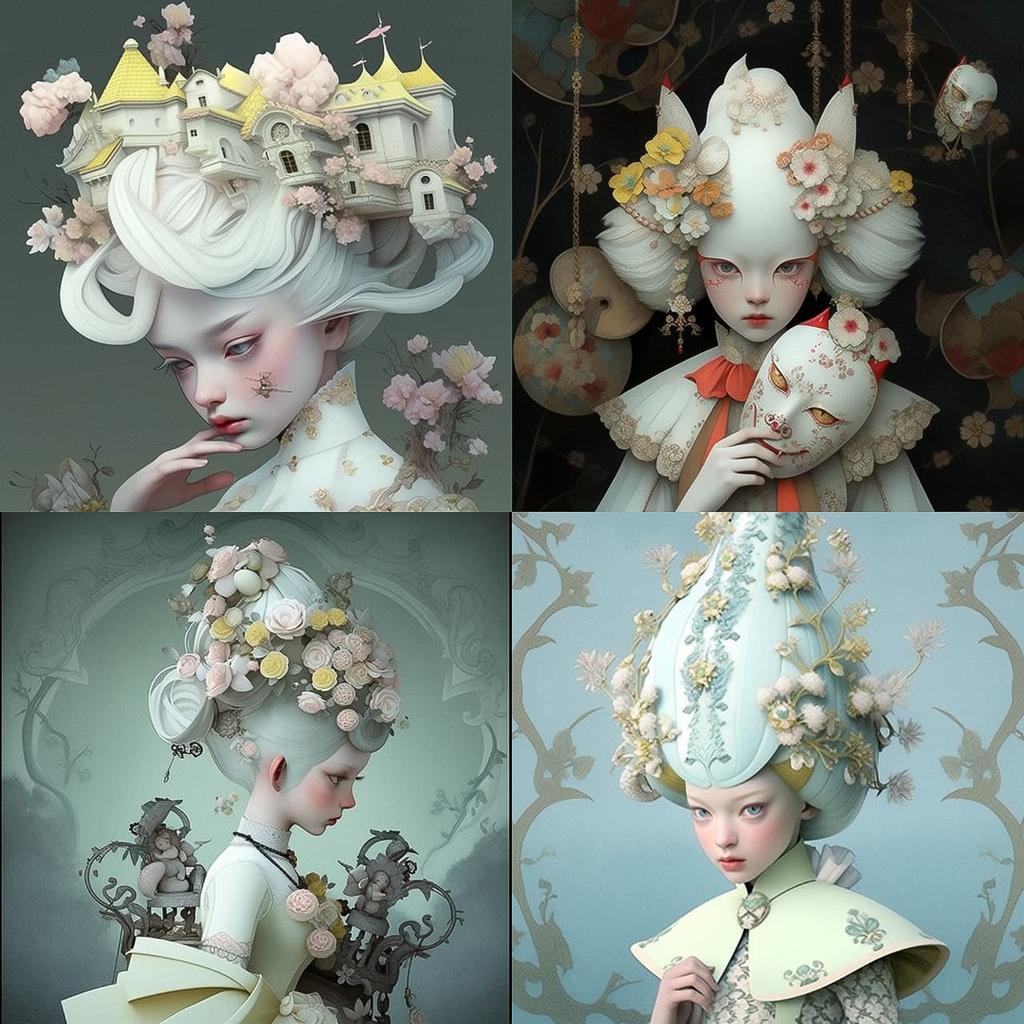 Ray Caesar style, Midjourney Niji 5, render 1 of 4