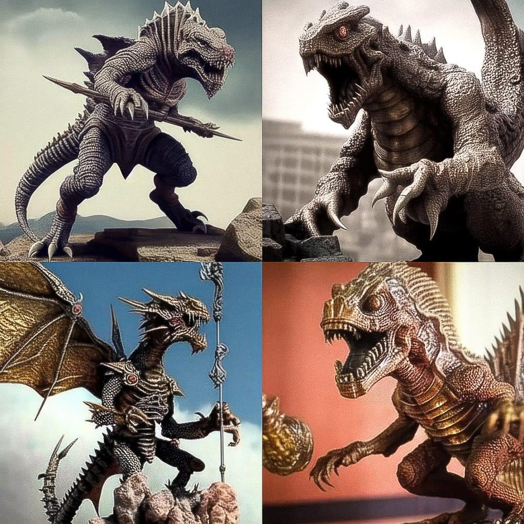 Ray Harryhausen style, Midjourney Niji 4, render 1 of 4