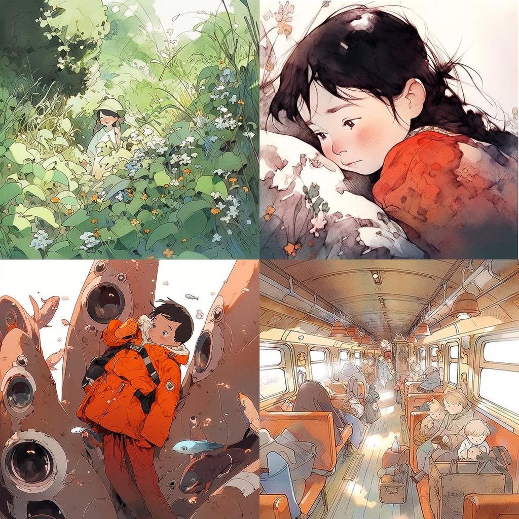 Raymond Briggs style, Midjourney Niji 5, render 1 of 4