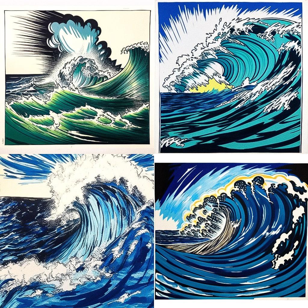 Raymond Pettibon style, Midjourney Niji 4, render 1 of 4