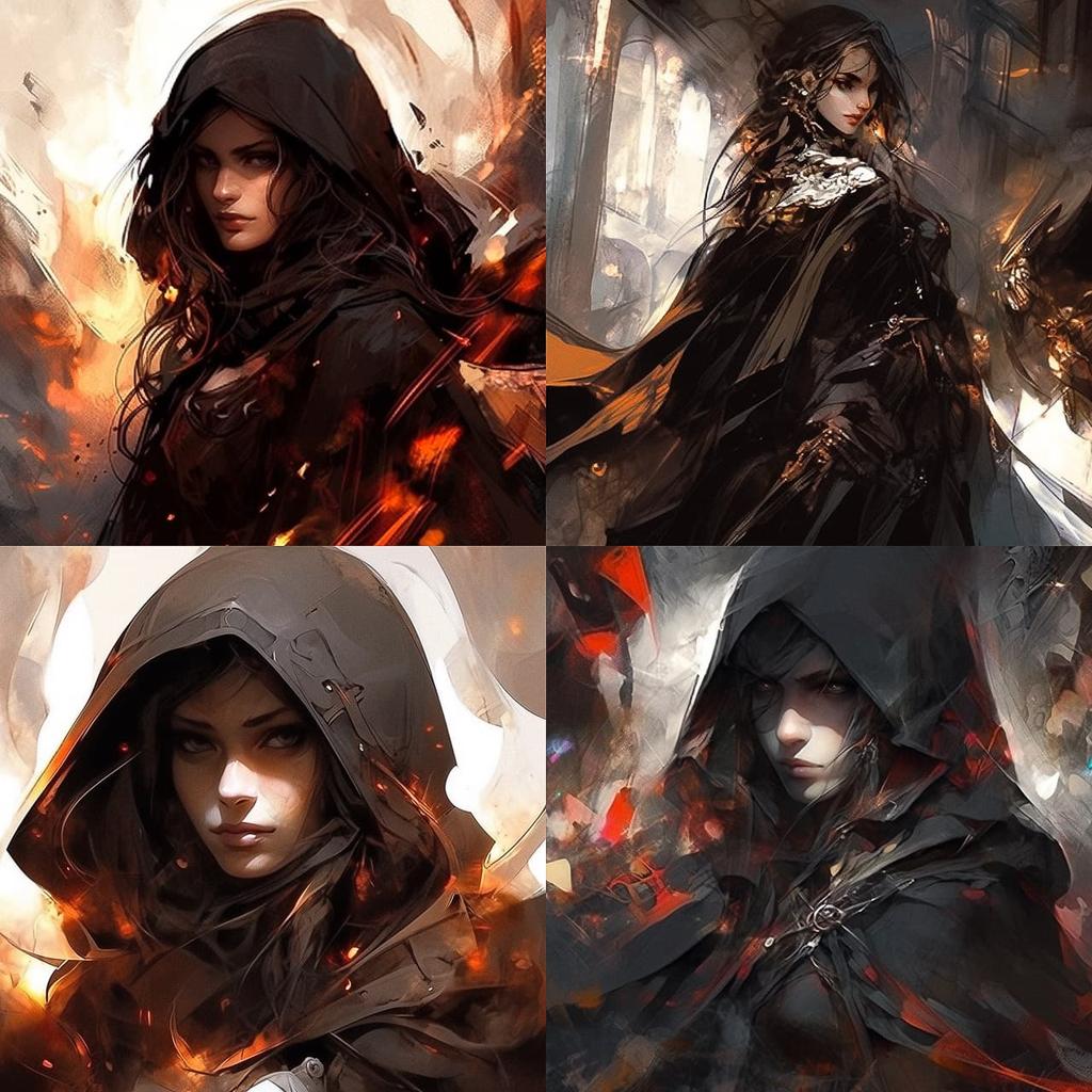 Raymond Swanland style, Midjourney Niji 5, render 1 of 4