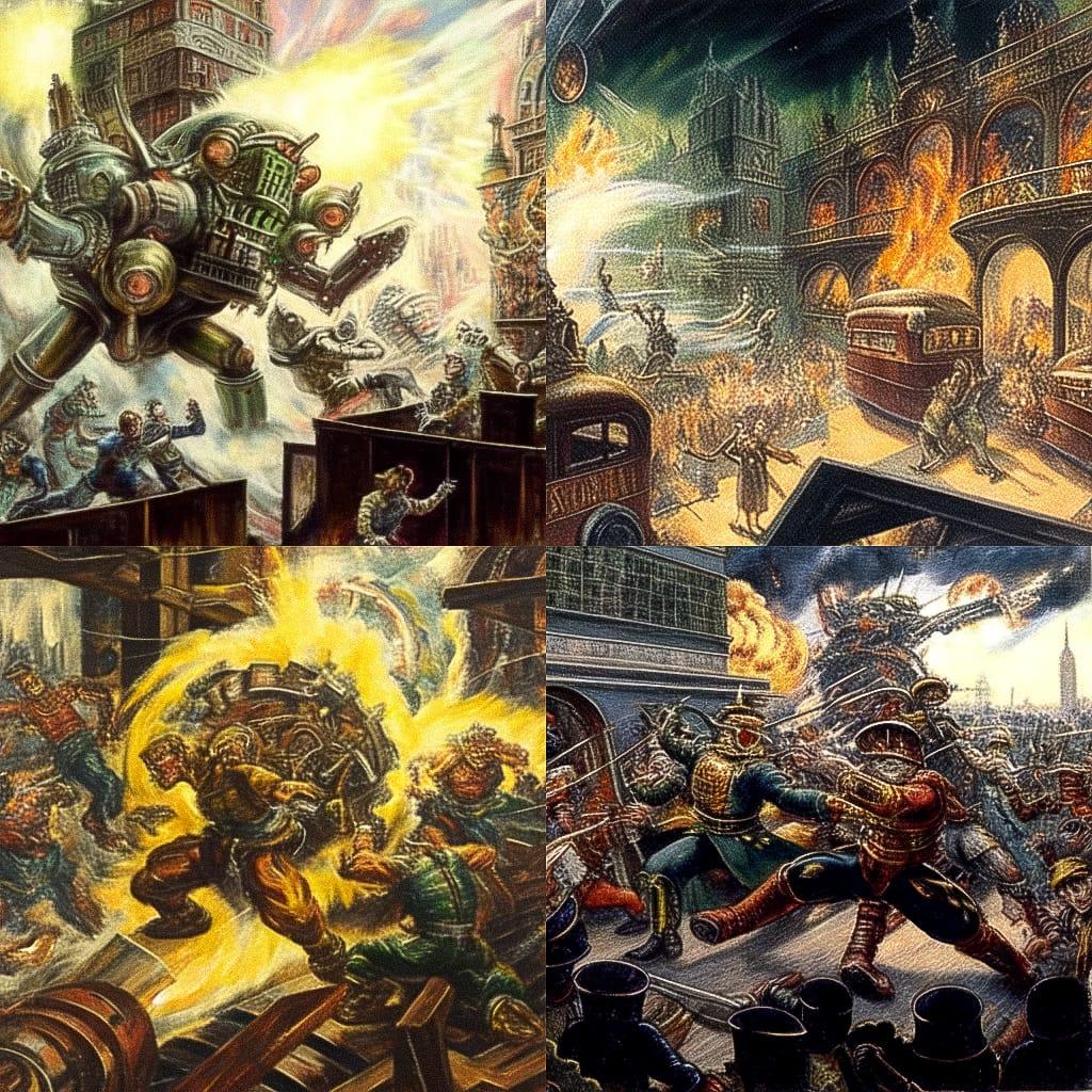 Reginald Marsh style, Midjourney Niji 4, render 1 of 4