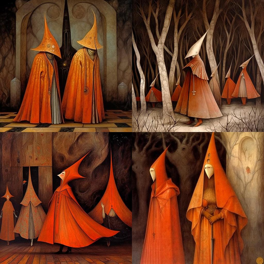 Remedios Varo style, Midjourney Niji 5, render 1 of 4