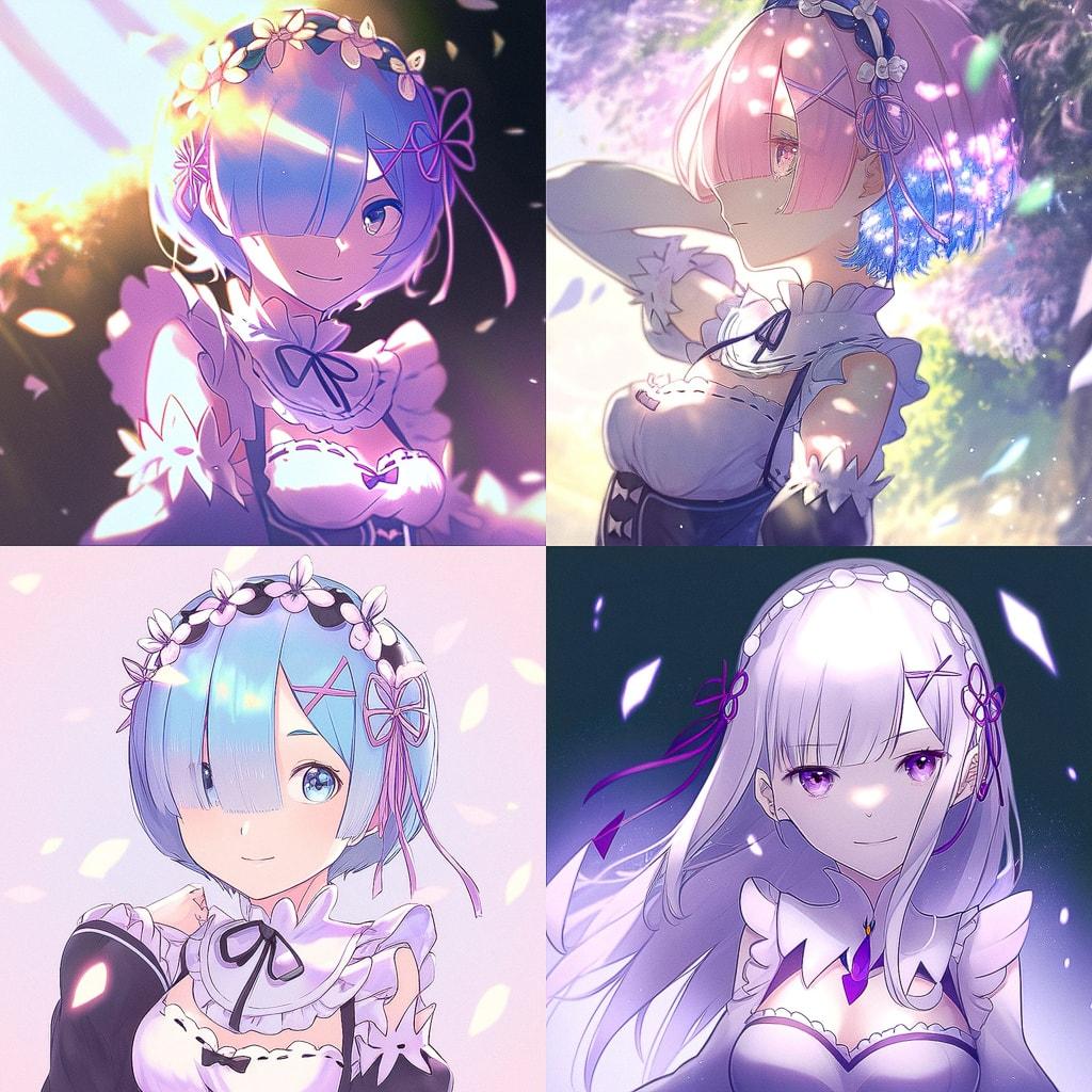 ReZero style, Midjourney Niji 4, render 1 of 4