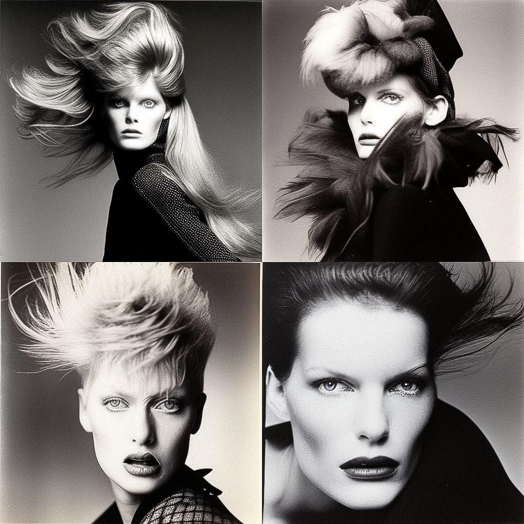 Richard Avedon style, Midjourney Niji 4, render 1 of 4