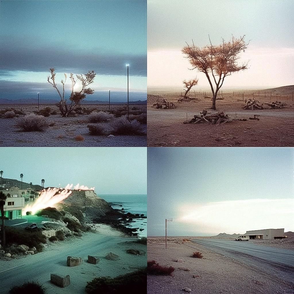 Richard Misrach style, Midjourney Niji 4, render 1 of 4