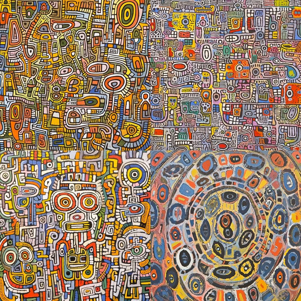 Richard Pousette-Dart style, Midjourney Niji 5, render 1 of 4