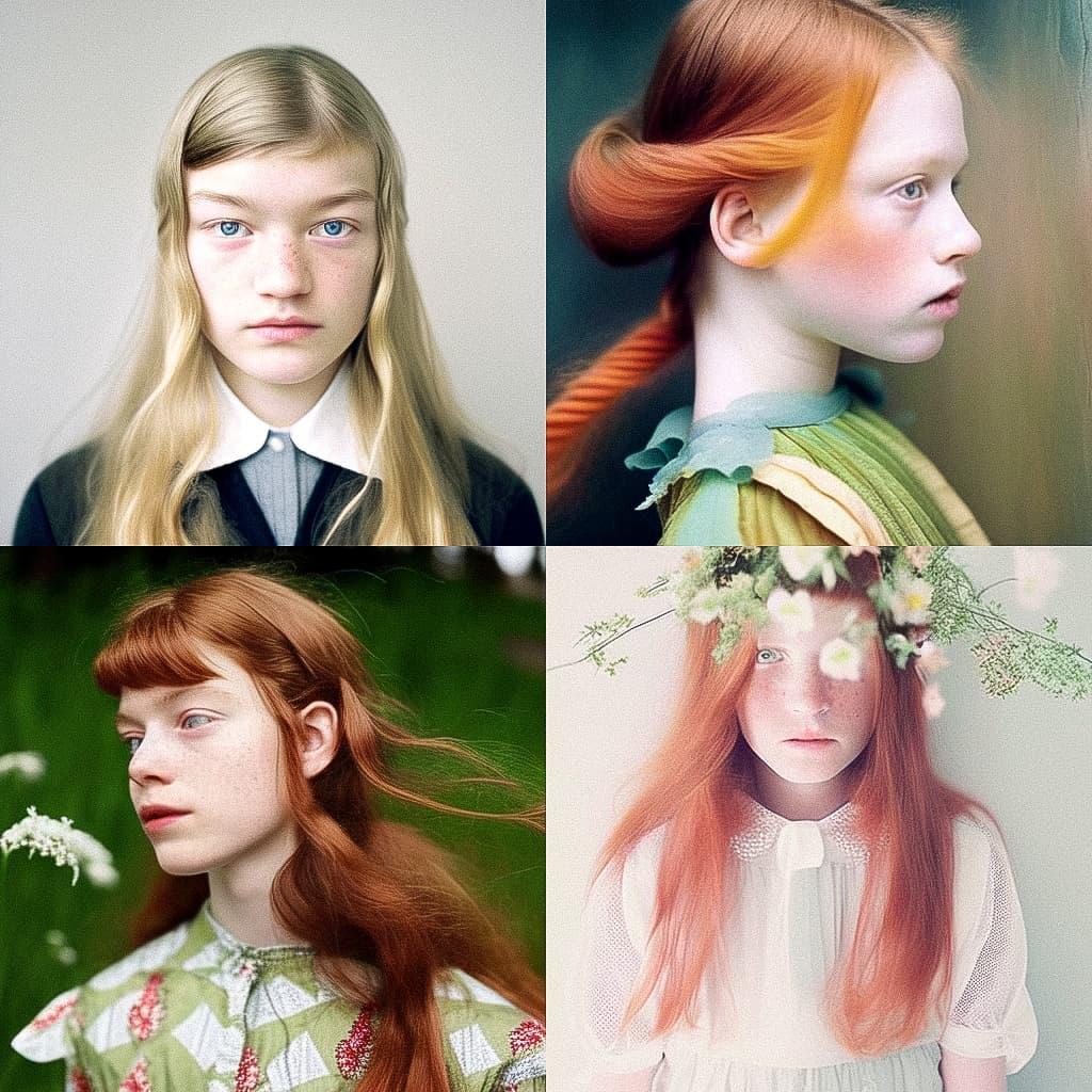 Rineke Dijkstra style, Midjourney Niji 5, render 1 of 4