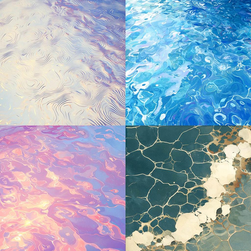 Rippled texture style, Midjourney Niji 6, render 1 of 4