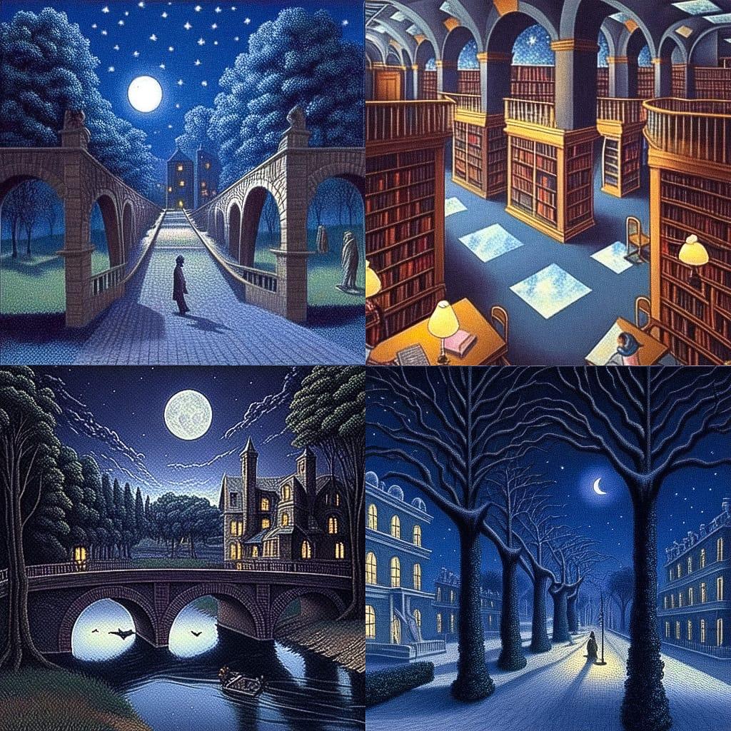 Rob Gonsalves style, Midjourney Niji 4, render 1 of 4