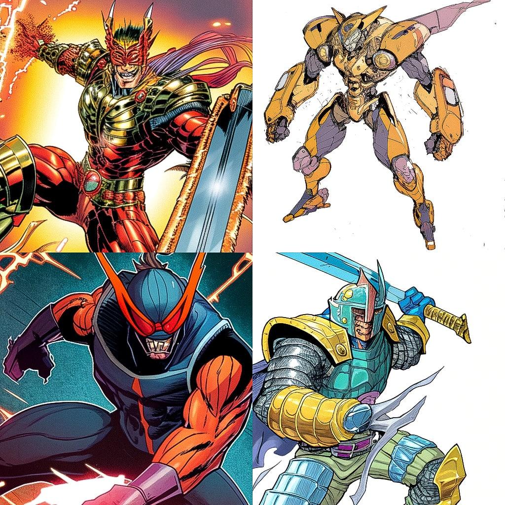 Rob Liefeld style, Midjourney Niji 4, render 1 of 4