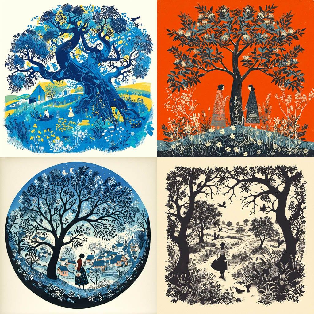 Rob Ryan style, Midjourney Niji 6, render 1 of 4