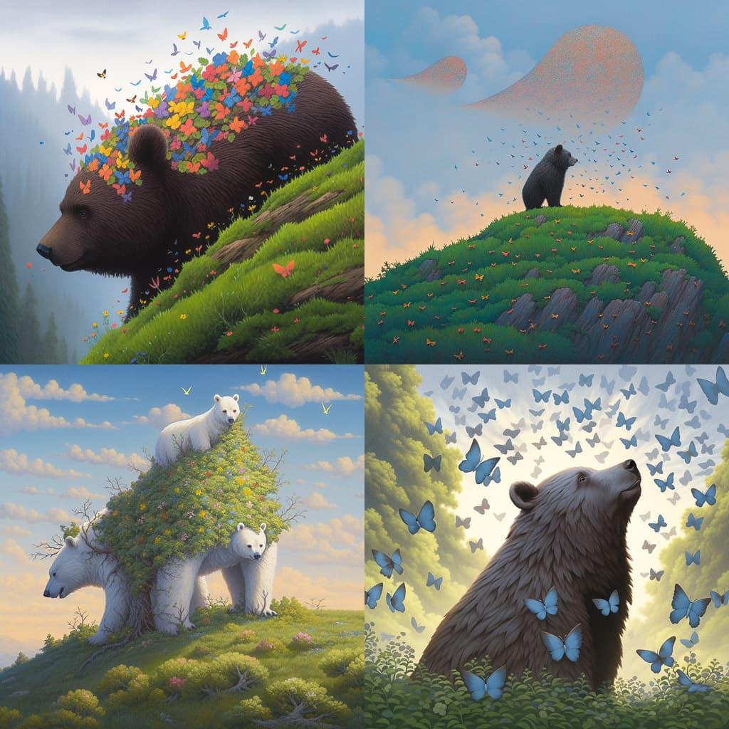 Robert Bissell style, Midjourney Niji 5, render 1 of 4