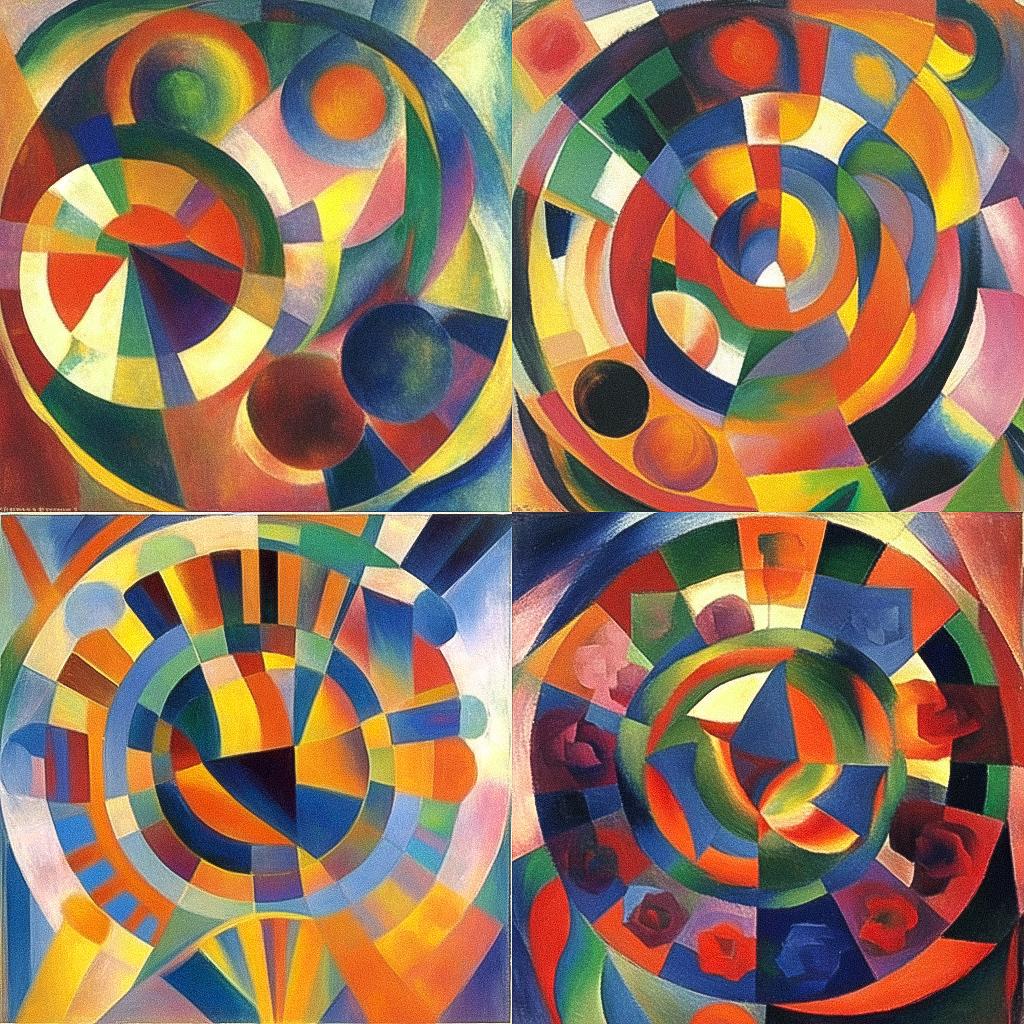 Robert Delaunay style, Midjourney Niji 4, render 1 of 4