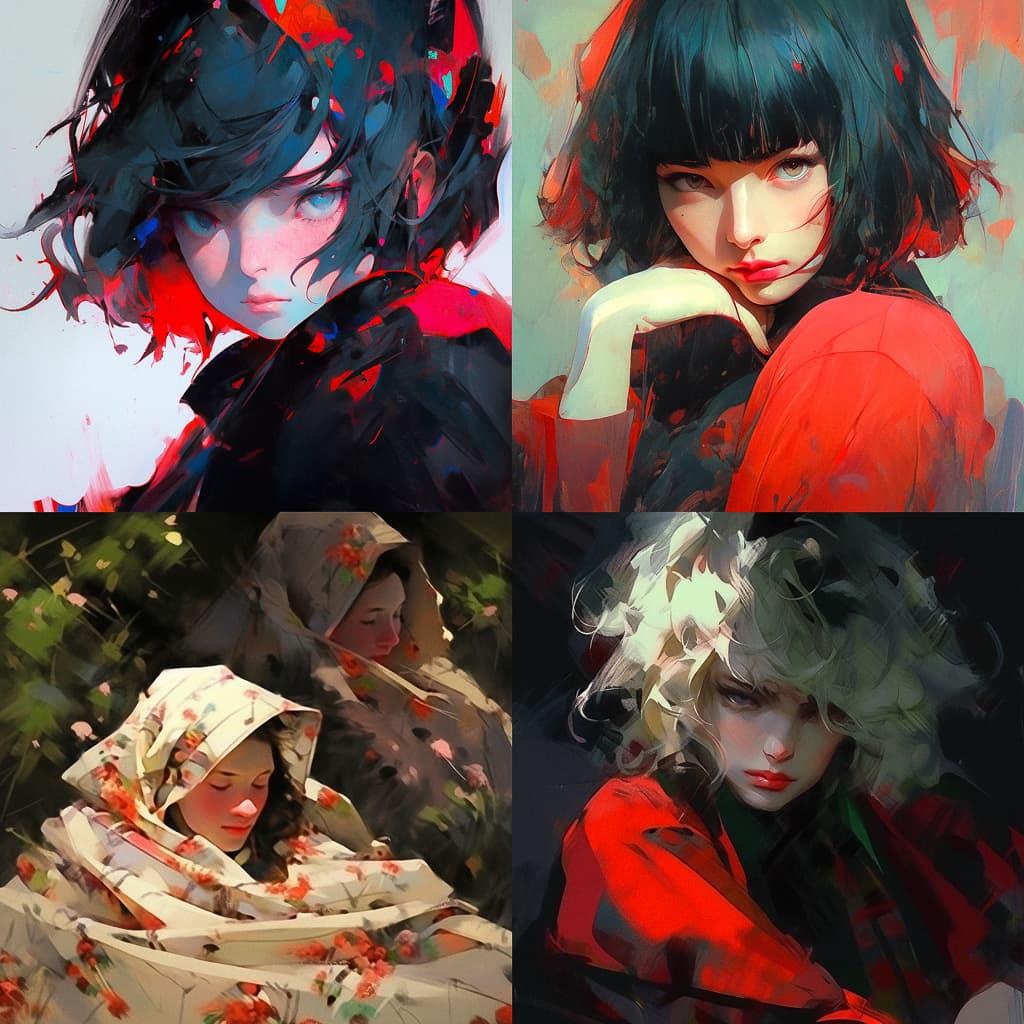 Robert Henri style, Midjourney Niji 5, render 1 of 4