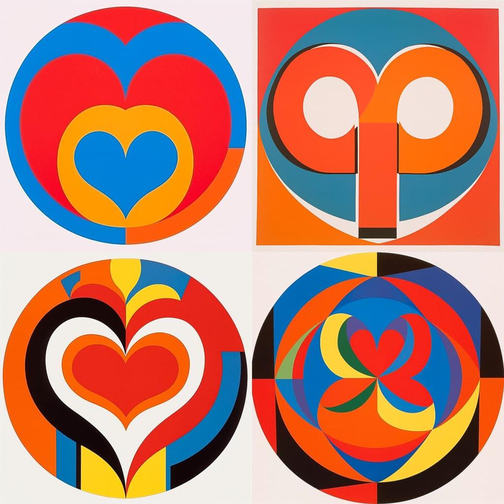 Robert Indiana style, Midjourney Niji 5, render 1 of 4