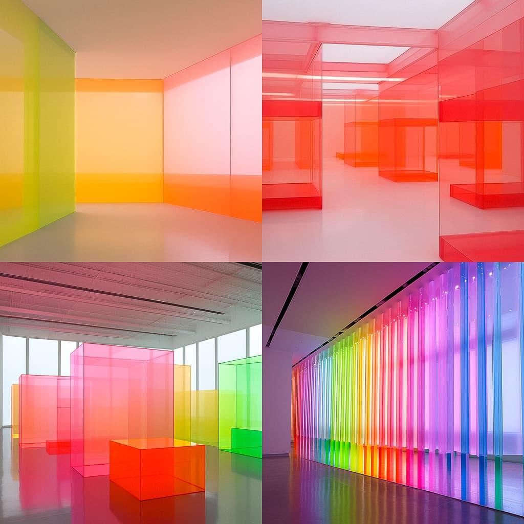 Robert Irwin style, Midjourney Niji 5, render 1 of 4