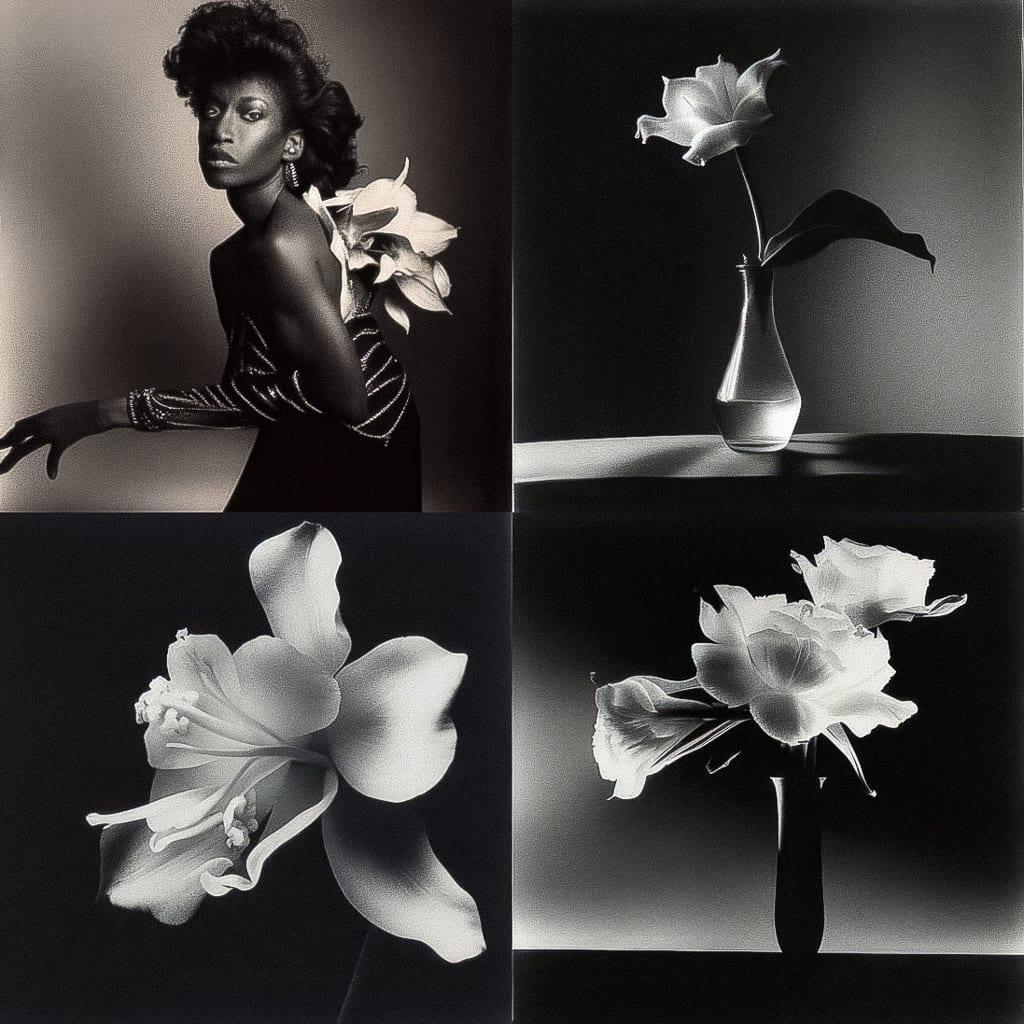 Robert Mapplethorpe style, Midjourney Niji 4, render 1 of 4