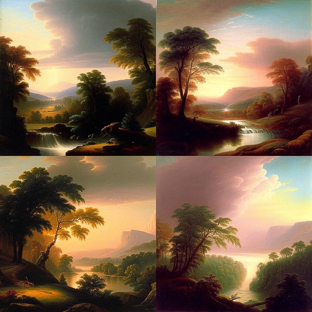 Robert Seldon Duncanson style, Midjourney Niji 4, render 1 of 4