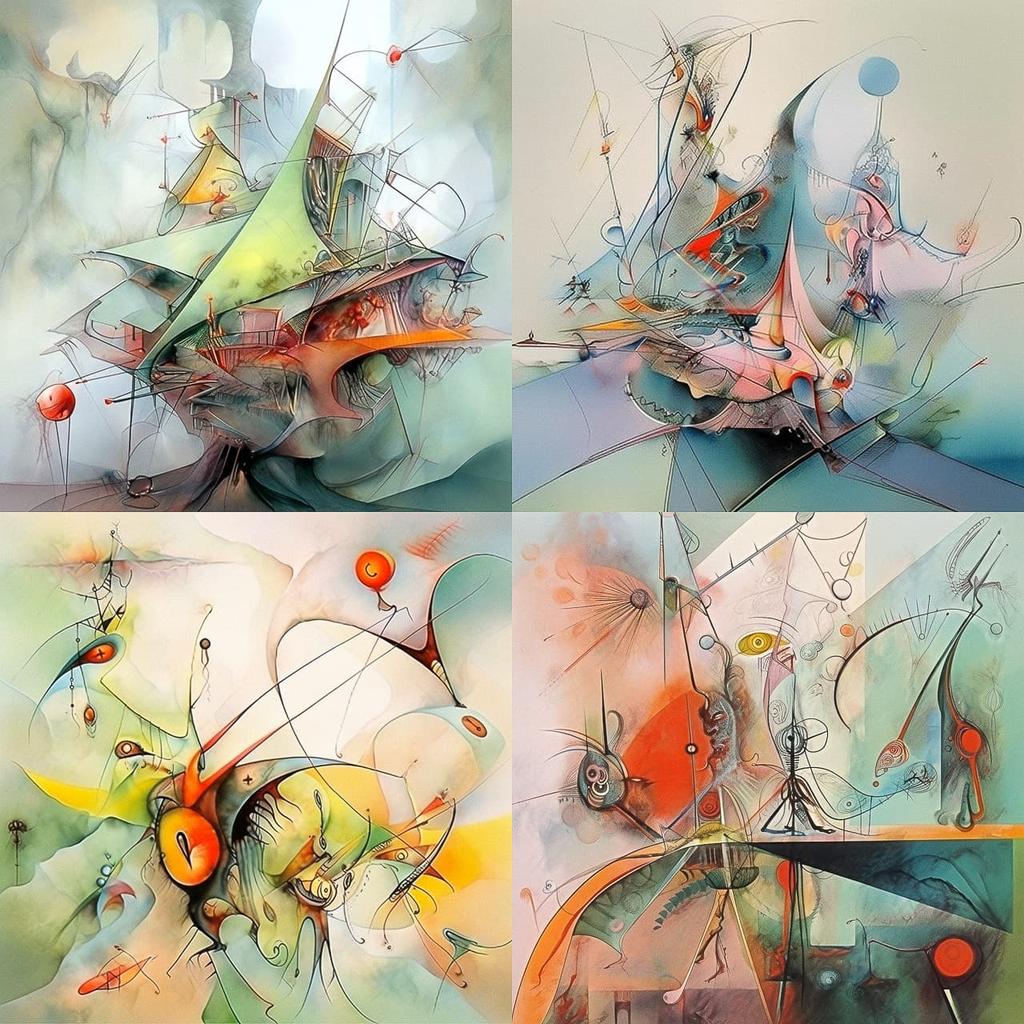 Roberto Matta style, Midjourney Niji 5, render 1 of 4