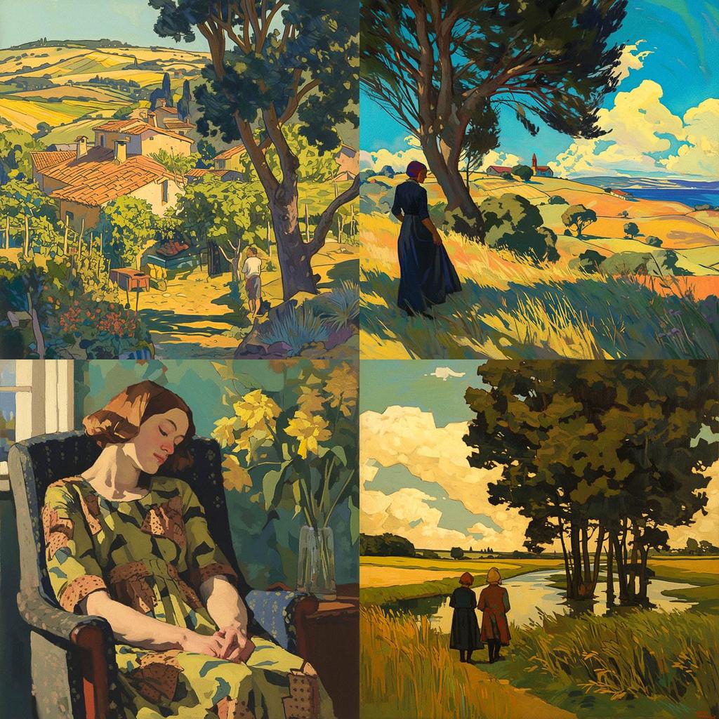 Roger Fry style, Midjourney Niji 6, render 1 of 4
