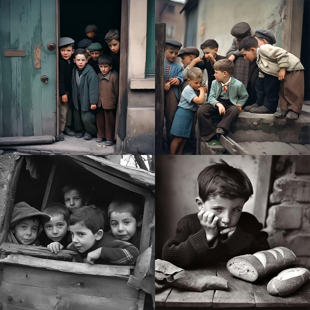 Roman Vishniac style, Midjourney Niji 5, render 1 of 4