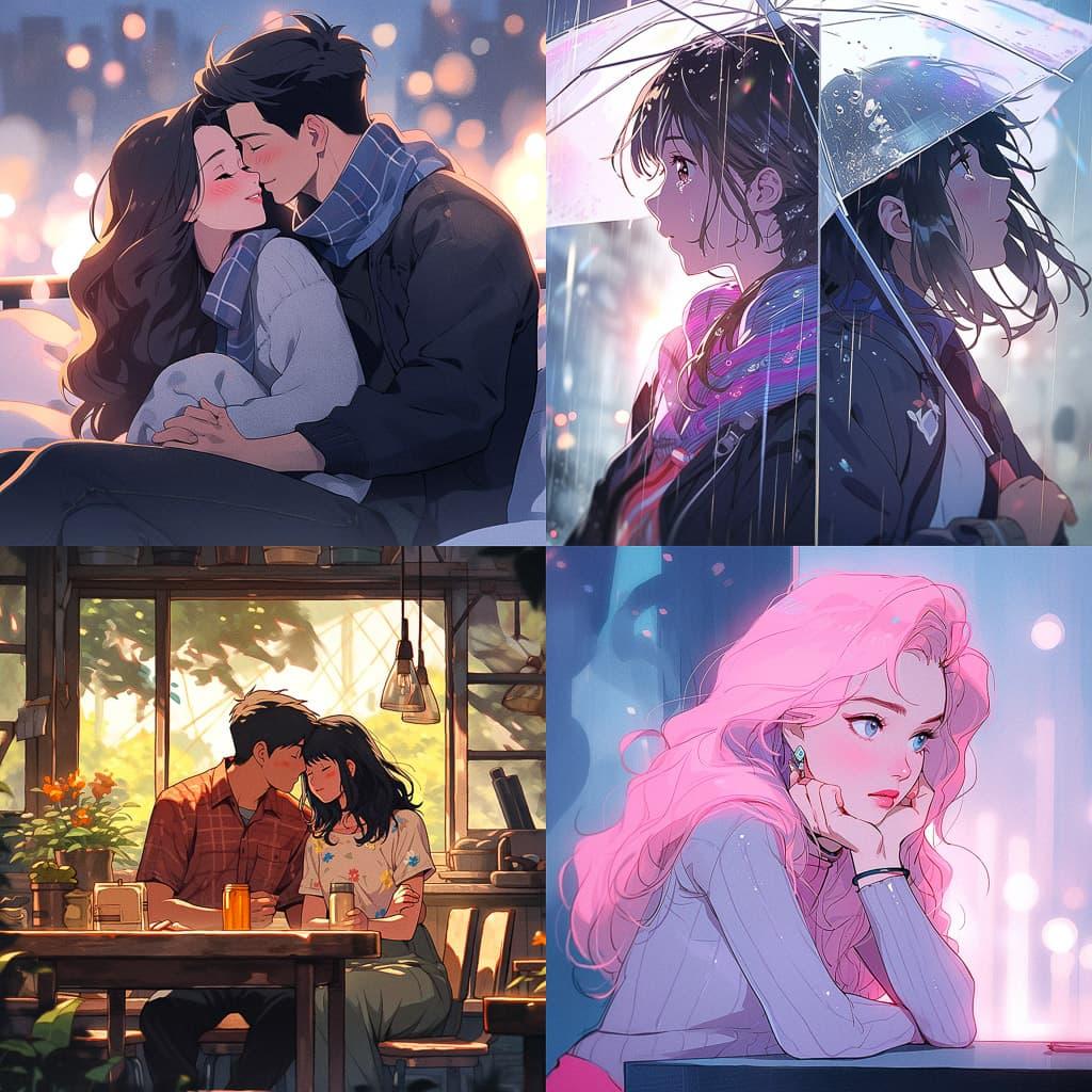 Romance movie style, Midjourney Niji 5, render 1 of 4