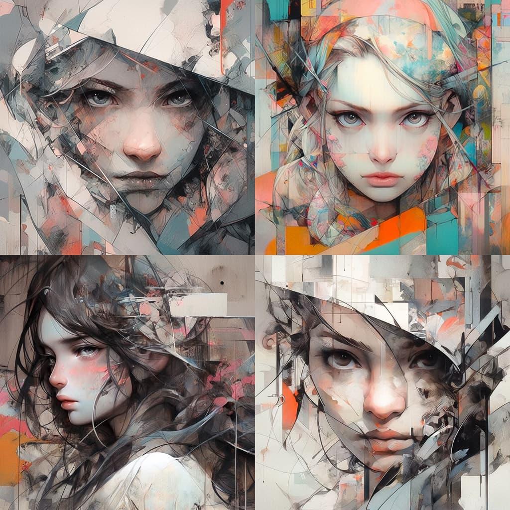 Rone style, Midjourney Niji 5, render 1 of 4