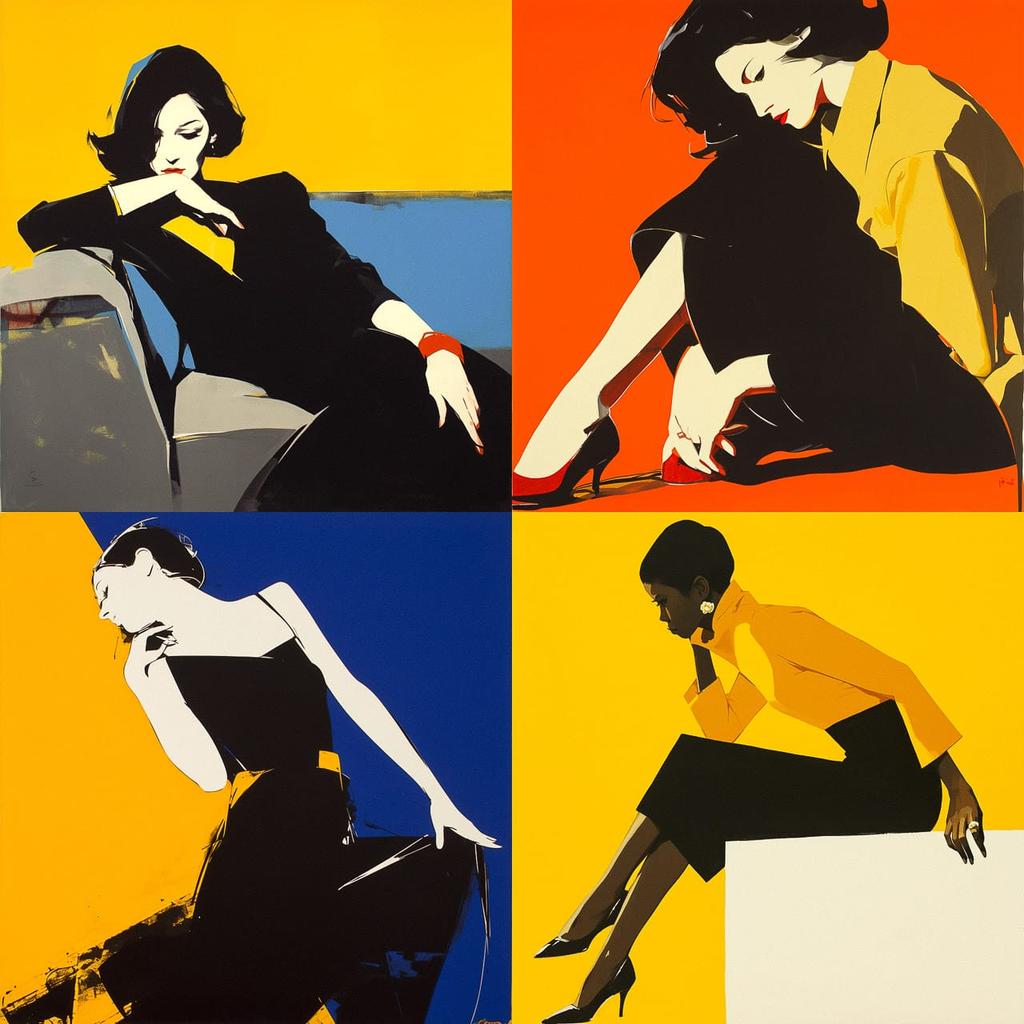 Rosalyn Drexler style, Midjourney Niji 6, render 1 of 4