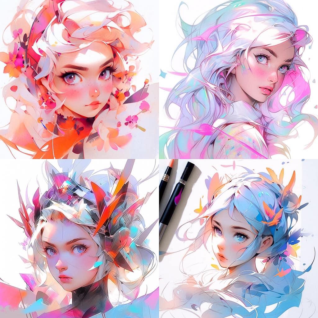 Rossdraws style, Midjourney Niji 5, render 1 of 4