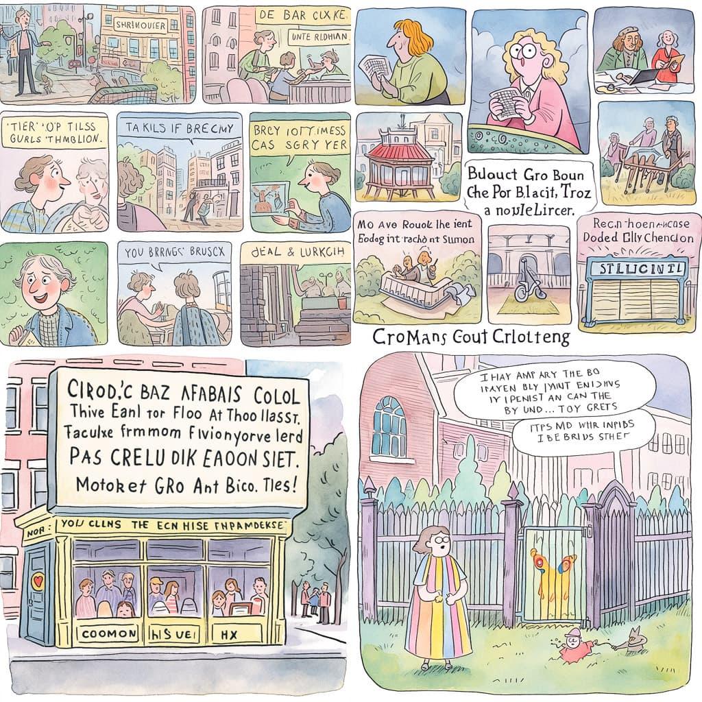 Roz Chast style, Midjourney Niji 5, render 1 of 4